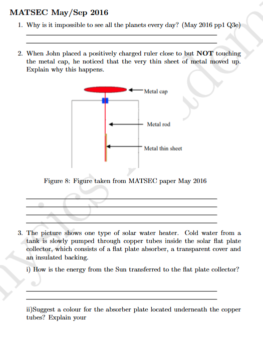 Physics Explain Questions Model Answers