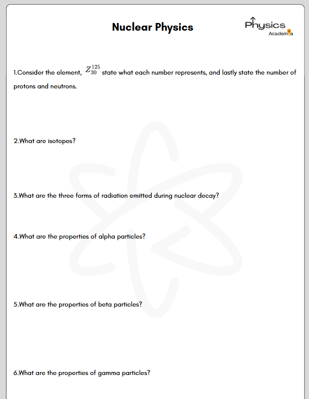 Nuclear Physics Exercises