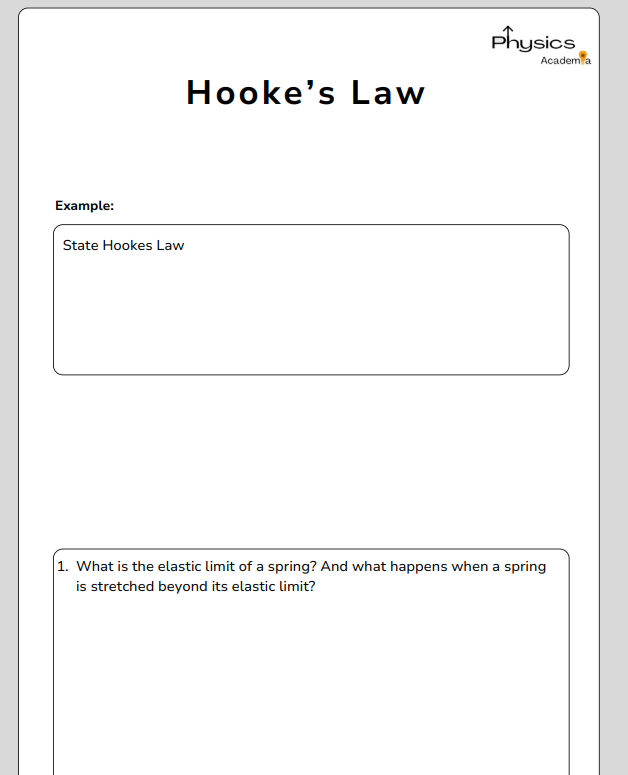 Hooke's Law Exercises