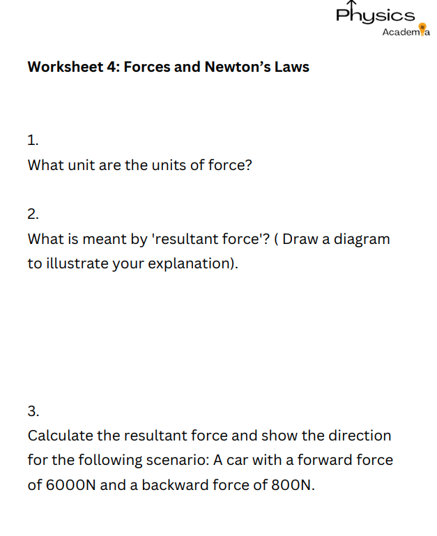 Force Exercises Forces Exercises – Physics Academy